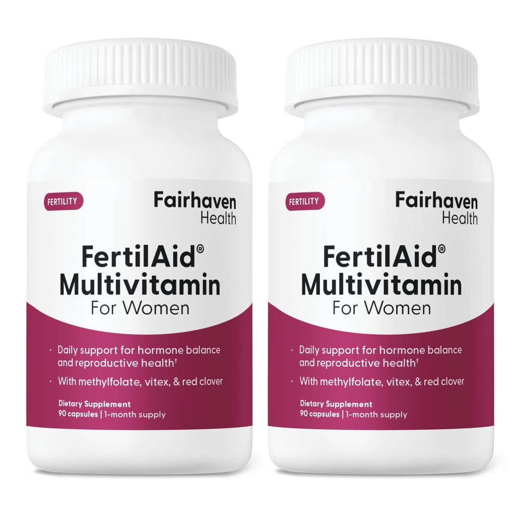Fairhaven Health FertilAid per le donne | Integratori prenatali di fertilità della vitamina per le donne | Concezione per lei con Vitex e Folate | Regolarità del ciclo di sostegno e ovulazione* | 180 capsule