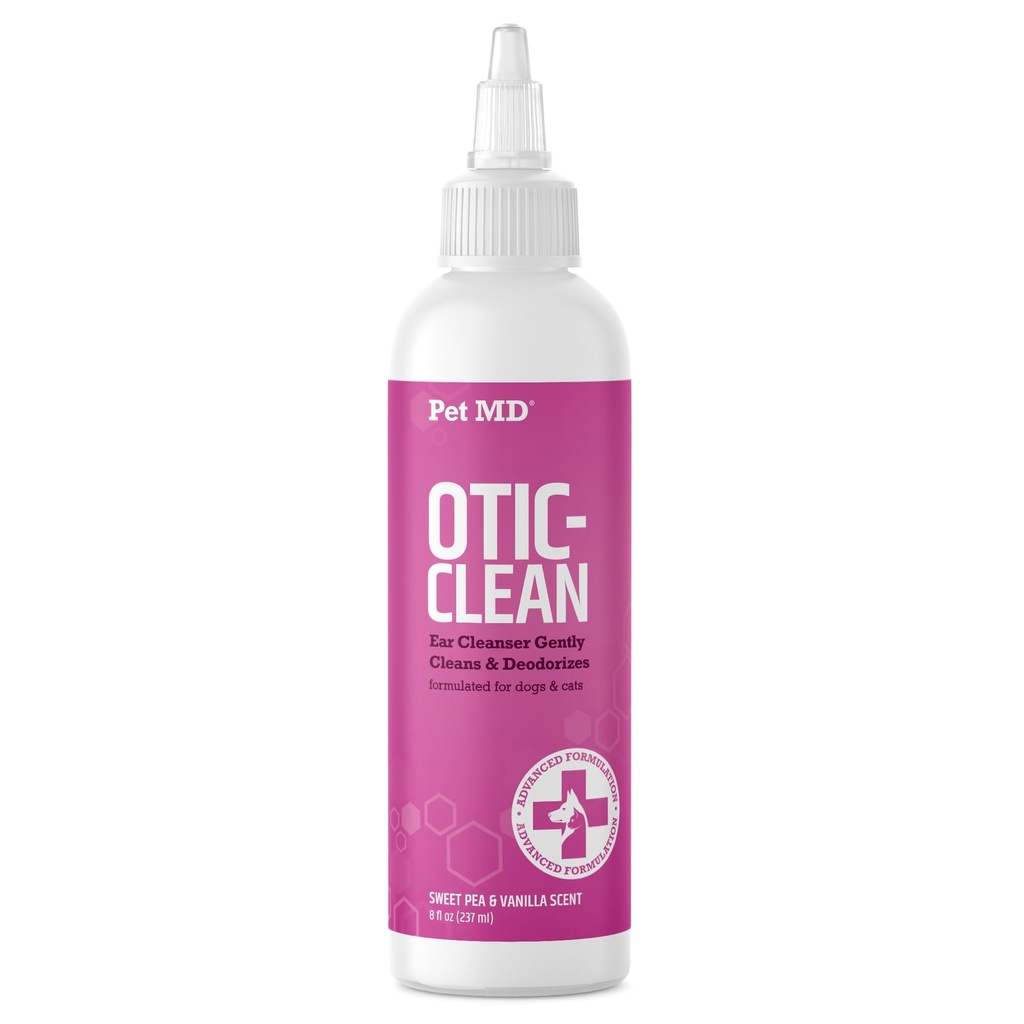 Pet MD Otic Clean Dog Ear Cleaner per gatti e cani - efficace contro infezioni, prurito e controlli odori - 8 oz