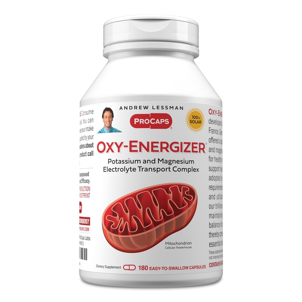 ANDREW LESSMAN Oxy-Energizer 180 Capsule - Combinazione di Due Vital Electrolyte-Minerals Potassium-Magnesium Aspartate-Citrate Complex per supportare la produzione di energia cellulare ottimale. Nessun Additivo