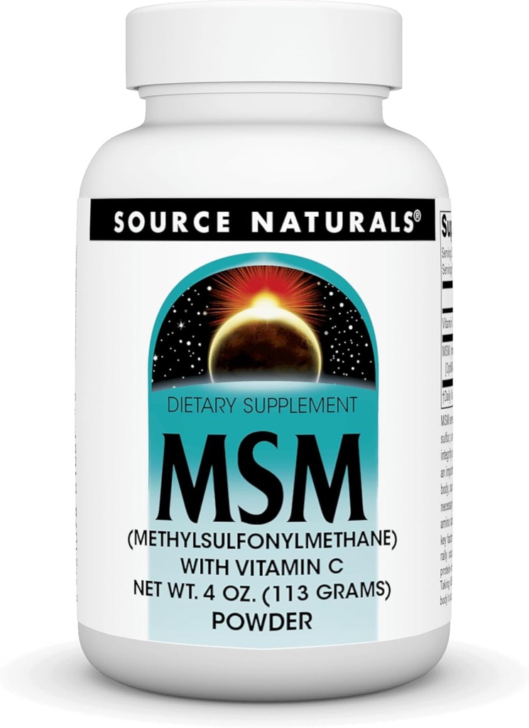 Fonte Naturals MSM (metilsulfonmetano) con vitamina C - polvere, 4 oncia