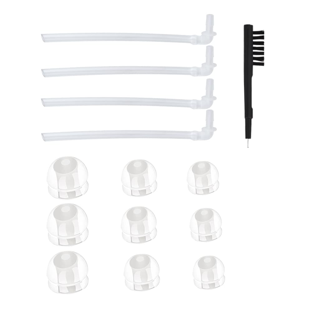 Set universale per apparecchi acustici BTE Eartips Domes - Include 9 spine per auricolare monostrato, 4 tubi per resound e 1 spazzola per la pulizia
