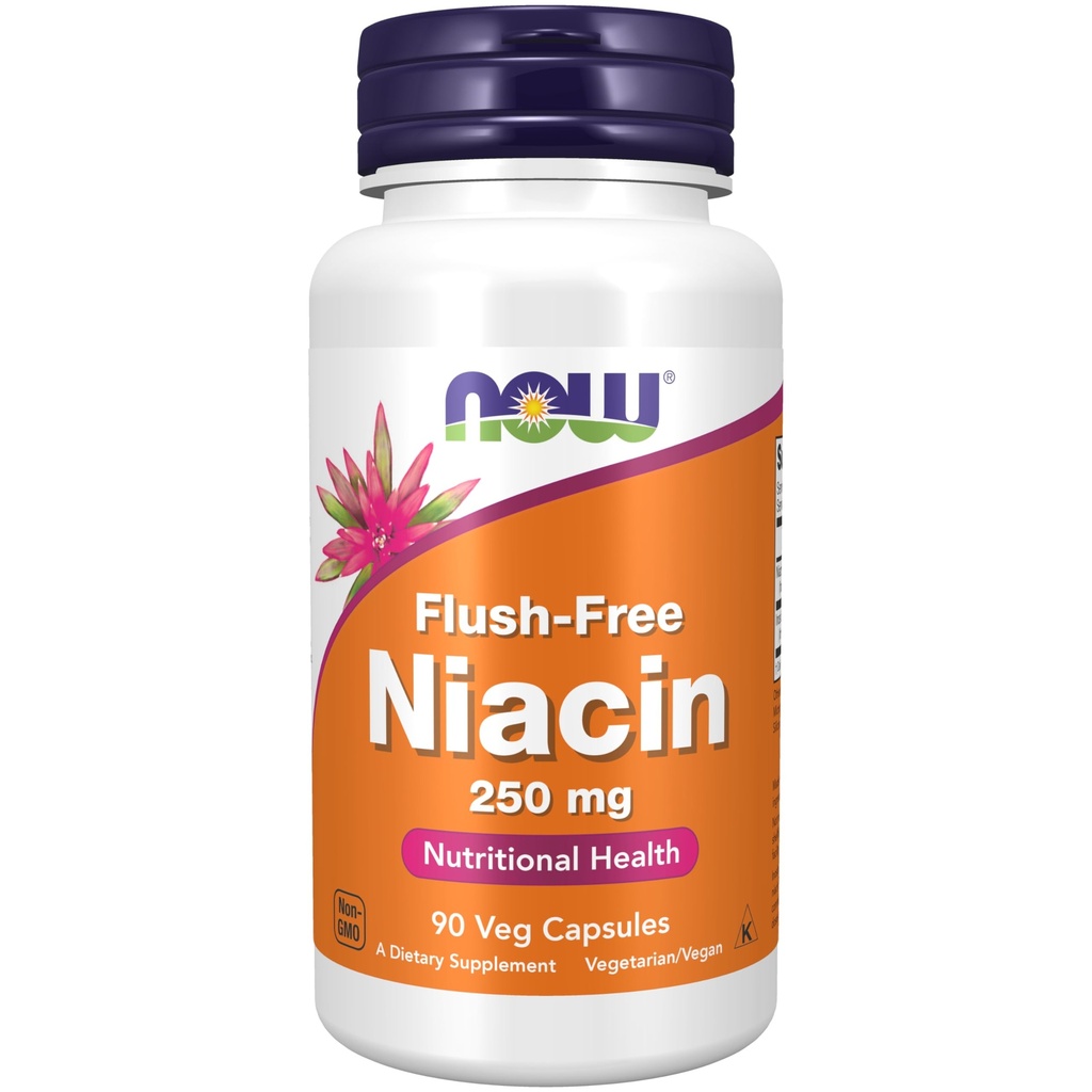 NOW Integratori alimentari, niacina (Vitamina B-3) 250 mg, senza liquidi, salute nutrizionale, 90 capsule di veg
