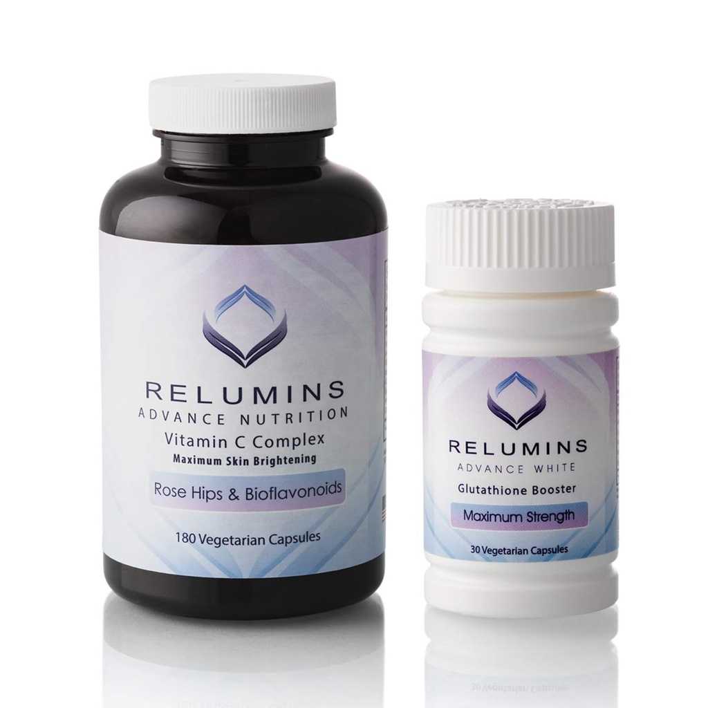 Relumins Advanced Vitamin C MAX Complex e Glutathione Booster Nutrient Support Capsule Set - Ultimate Booster Set