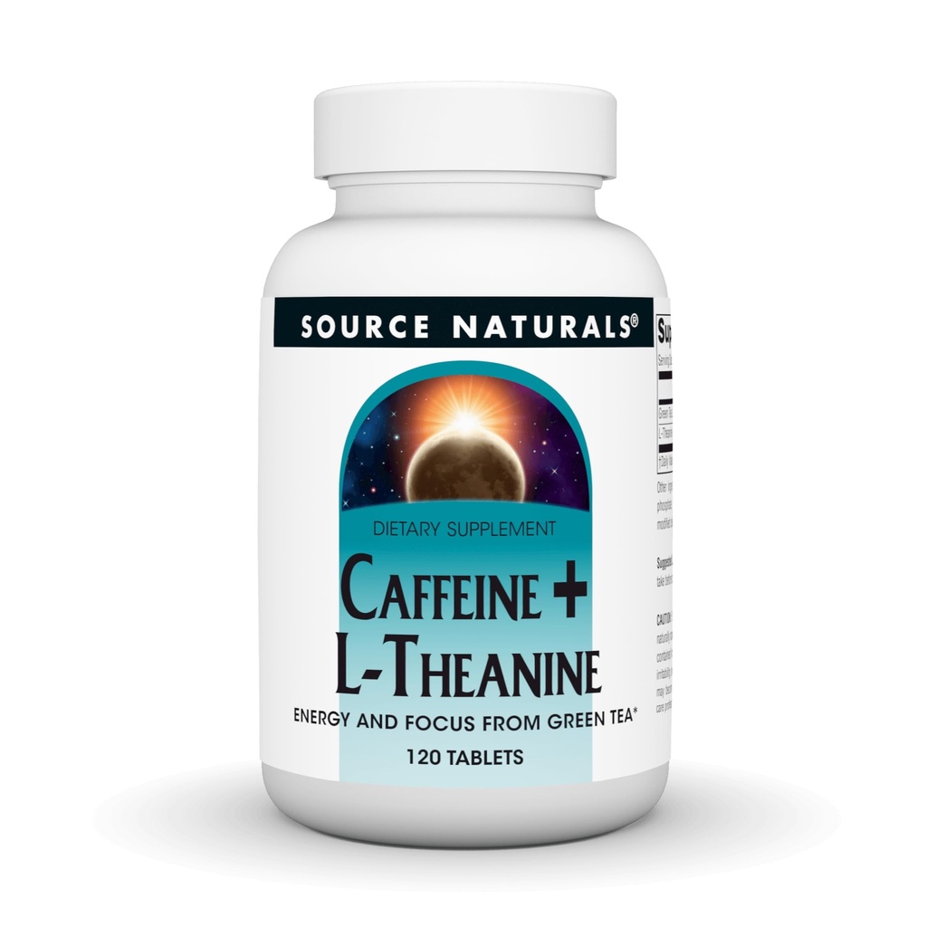 Fonte Naturals Caffeina + L-teanina, Energy and Focus Support from Green Tea* - 120 compresse