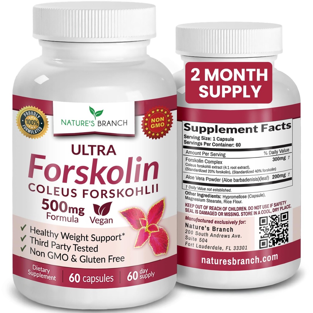 Ultra Pure Forskolin per la gestione del peso massima resistenza | Coleus Forskohlii radice estratto polvere, 40% standardizzato magra supplemento per gli uomini e le donne | Premium Extreme Boost Complex - 60 capsule