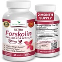 Ultra Pure Forskolin per la gestione del peso massima resistenza | Coleus Forskohlii radice estratto polvere, 40% standardizzato magra supplemento per gli uomini e le donne | Premium Extreme Boost Complex - 60 capsule