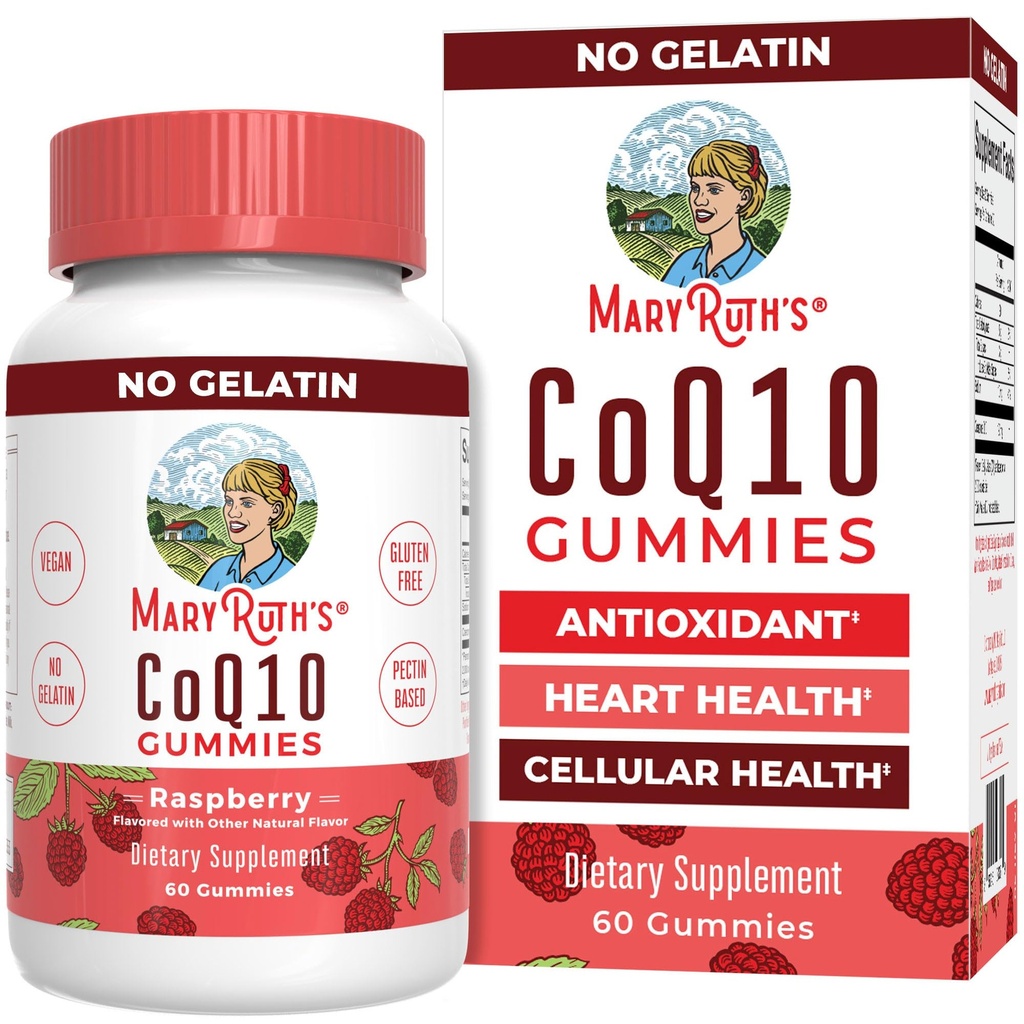MaryRuth Organics CoQ10 Gummies | Coenzyme Q10 | Integratori per la salute del cuore e la salute cellulare | Antiossidante | CoQ10 120 mg | Vegan | Non-GMO | Gluten Free | 60 Conte | 1 Mese di alimentazione