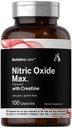 Horbäach Nitric Oxide Supplemento con Creatine | 100 capsule | L Citrulline, L Arginina e Creatina Monoidrato | Non OGM, Gluten Free | Berkshire Labs