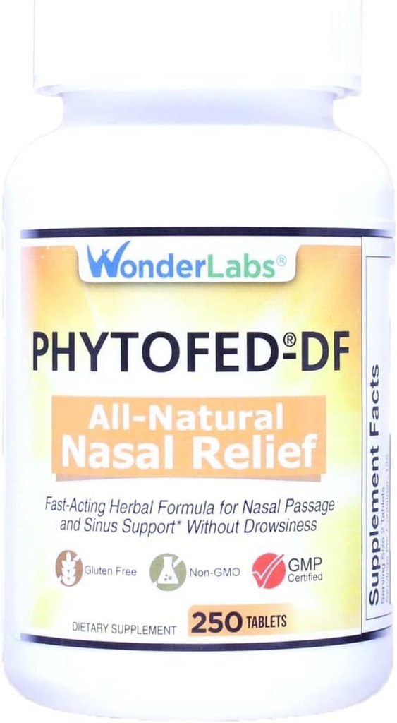 Wonder Laboratories Phytofed-DF All-Natural Nasal Relief and Decongestant, 250 compresse