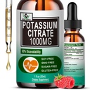 Potassio Citrato gocce liquide, supplemento di potassio 1000mg Liquido supporto Cramp Relief muscolare, salute del cuore e sonno, altamente assorbibile per le donne e gli uomini adulti, Vegan, 30 Serve