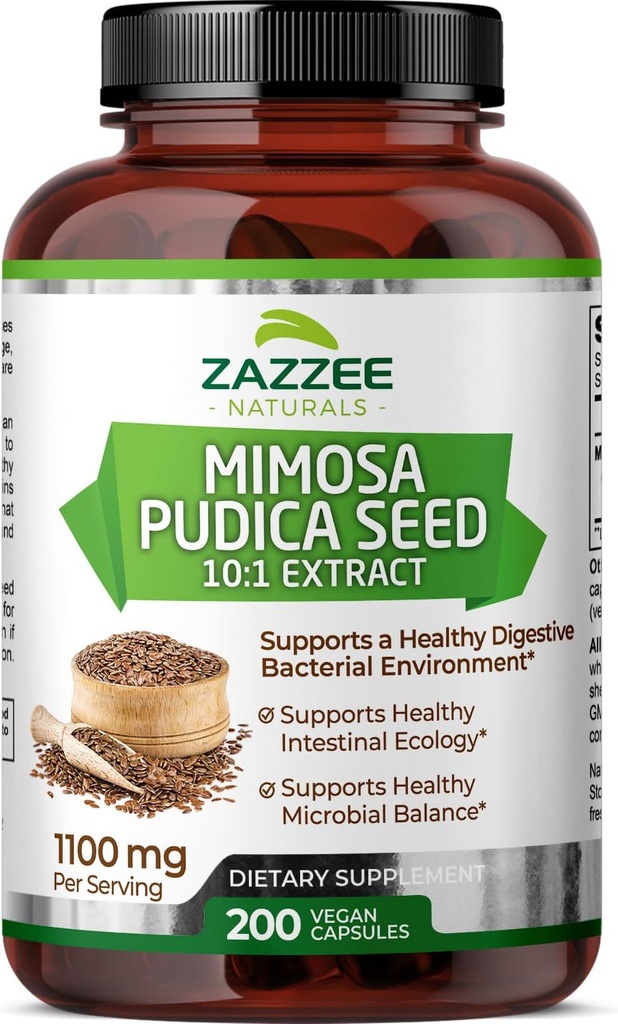 Zazzee Mimosa Pudica Estratto 10:1, 200 capsule vegane, 1100 mg, 3+ Mese di fornitura, Potente 10:1 estratto, Non OGM e All-Natural