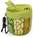 Bottiglia di erogazione di pillole portatile PULIV, organizzatore di vitamina con 7 scomparti, tiene un sacco di supplementi con progettazione di Anti-Mixing &amp; Wide Openings, facile da recuperare Meds, Include 20 etichette Pcs Verde