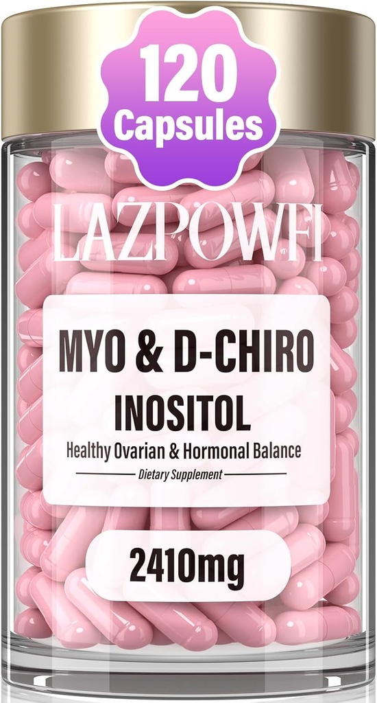 Integratore di inositolo - Myo-Inositol e D-Chiro Inositol Plus Folate e Vitamina D - Equilibrio di ormone sano e sostegno ovarico sano per le donne Ideale 40:1 Ratio-009