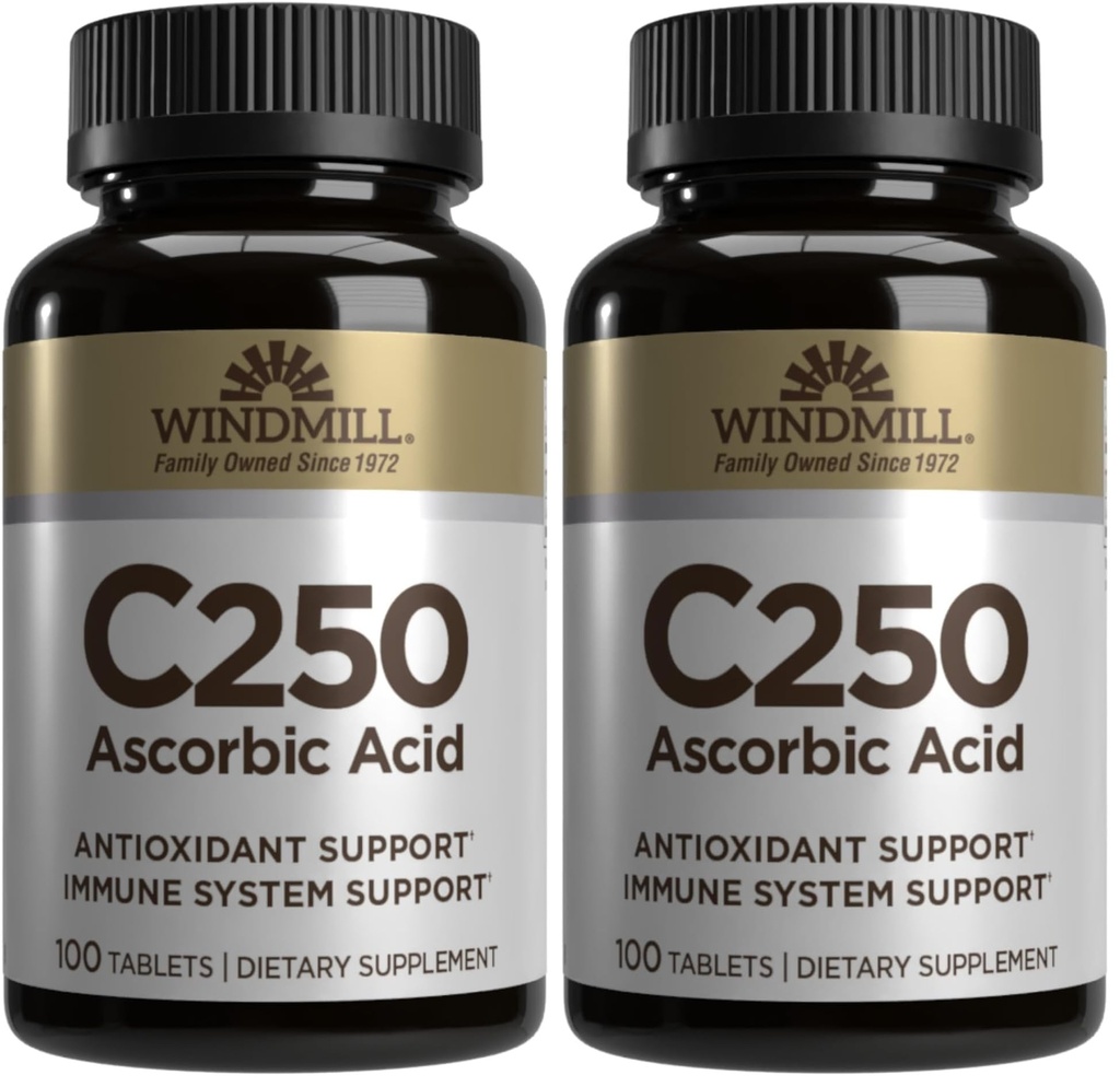 Mulino a vento VIT C TABS 250 MG WMILL 100 (Pacchetto di 2)