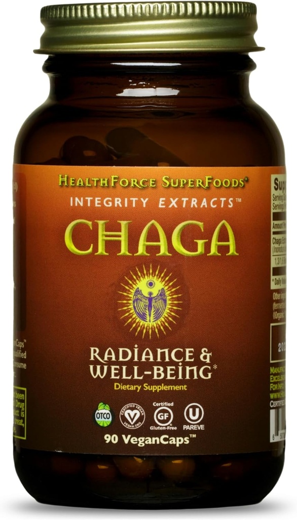 SanitàForce SuperFoods Integrity Extracts Chaga – Capsules - 90 Vegan Capsules
