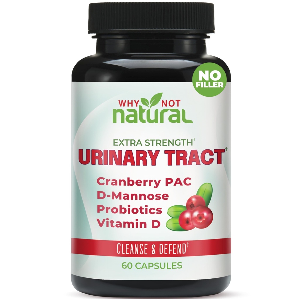 Perché non naturali 5-in-1 UTI pillole con D Mannose, estratto di PAC di mirtillo, probiotici e vitamina D - Formula di salute urinaria per le donne e gli uomini