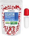 XPRS Nutra Size 3 Capsule Vuoti - 1000 Conta Capsule Gelatine Vuote - Pillole Riempimento Capsule fai da te - Pure Bovine Pill Gel Caps Fillable for Do-It-Yourself Vitamins and Supplements (Red/White)
