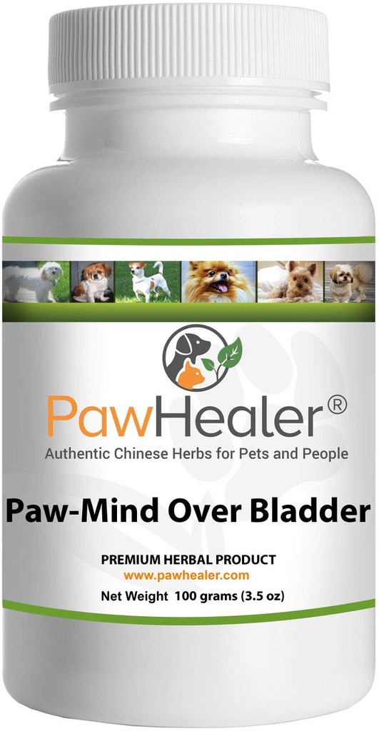 Incontinenza urinaria del cane - Paw Mind Over Bladder - Herbal Remedy per cani con la vescica leaky - Polvere di 100 grammi