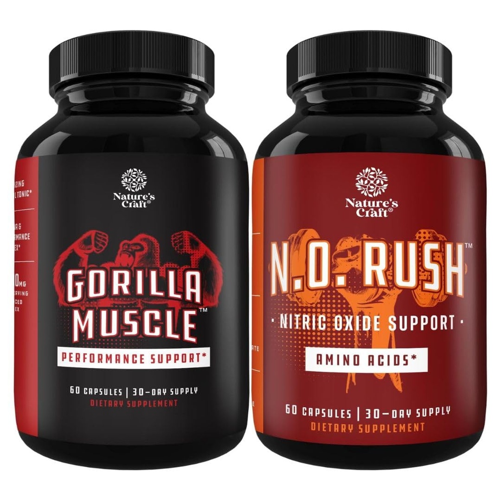 Bundle di Booster testosterone ad alta resistenza con arrapato Goat Weed Maca Root Tongkat Ali & Saw Palmetto Extract & Nitric Oxide Pills per gli uomini con L-Arginina L-Citrulline Aminoacidi per la crescita del muscolo