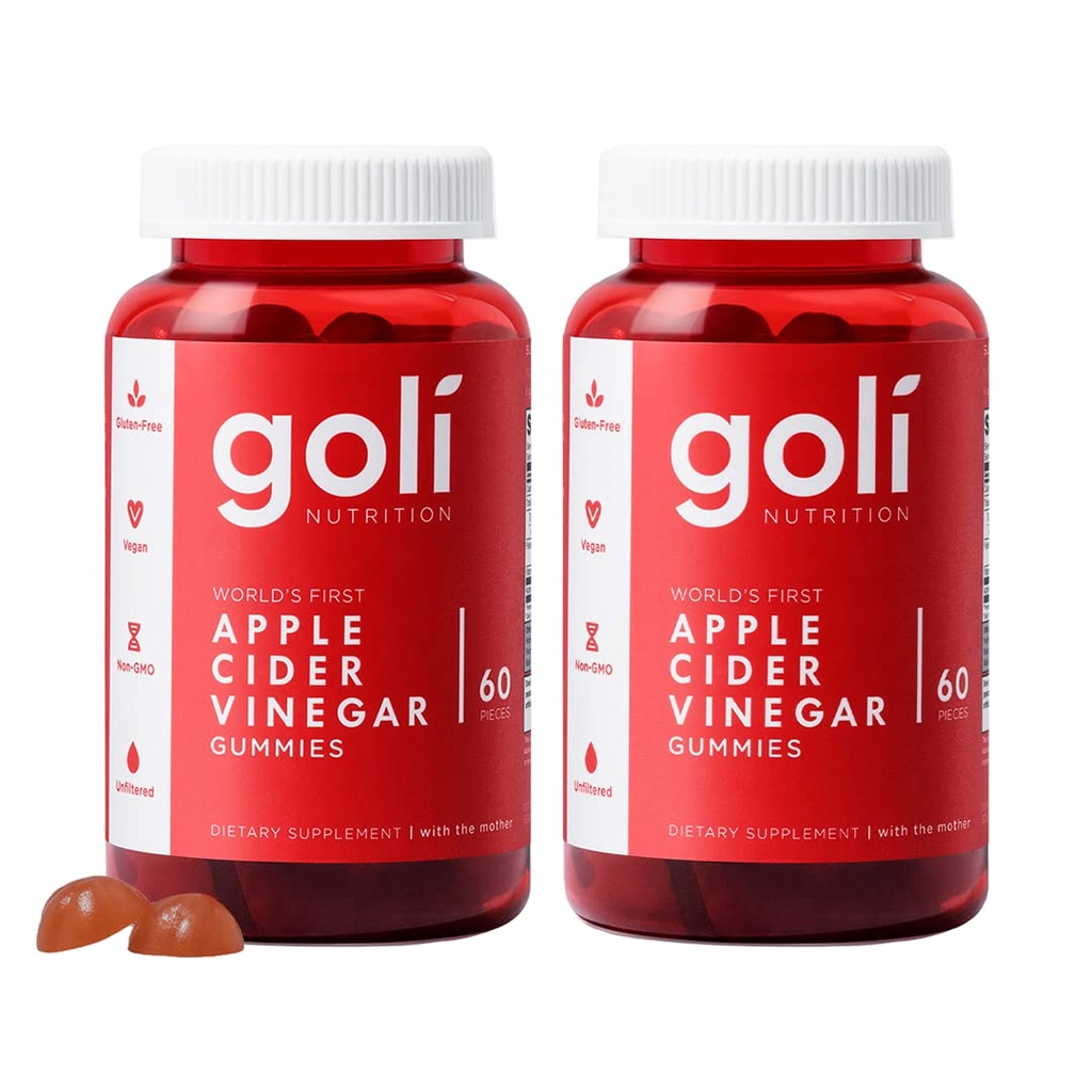 Goli Nutritional Supplement, Aceto di Sidro di Mela Vitamine Nutrizione, 2 Confezione da 60 Conte