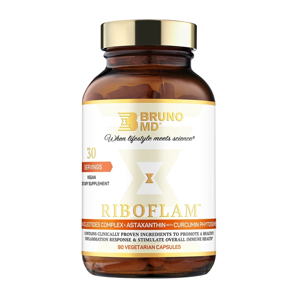 Riboflam, Clinically Proven Immune System Booster Ingredienti, Sana risposta infiammatoria, Curcumina Phytosome, Nucleotides, 100% Vegan