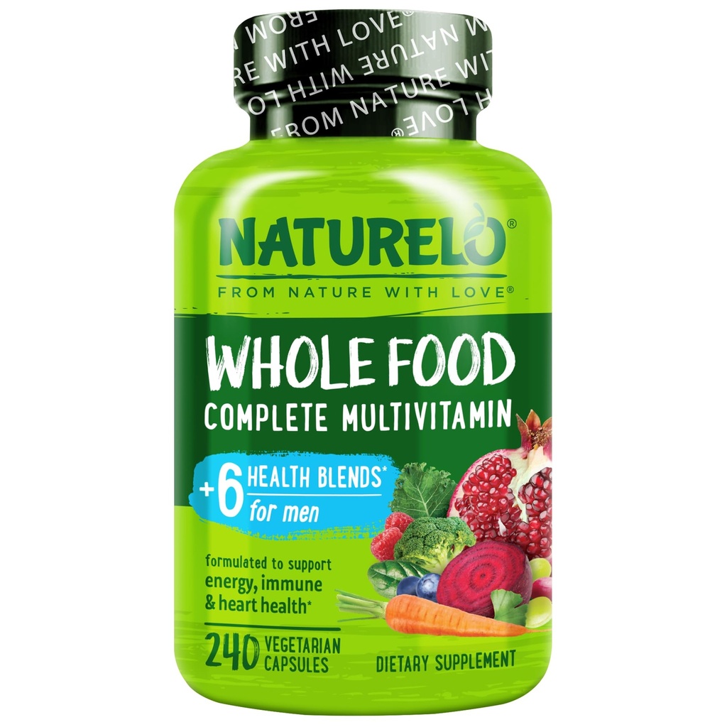 NATURELO Mens Multivitamins - Multivitaminico alimentare completo per gli uomini con vitamine, minerali - 240 capsule vegetariane per energia, cervello, cuore, salute degli occhi*