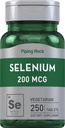 Piping Rock Selenium 200mcg | 250 compresse | Vegetariano, Non OGM, & Gluten Free Suppleemnt