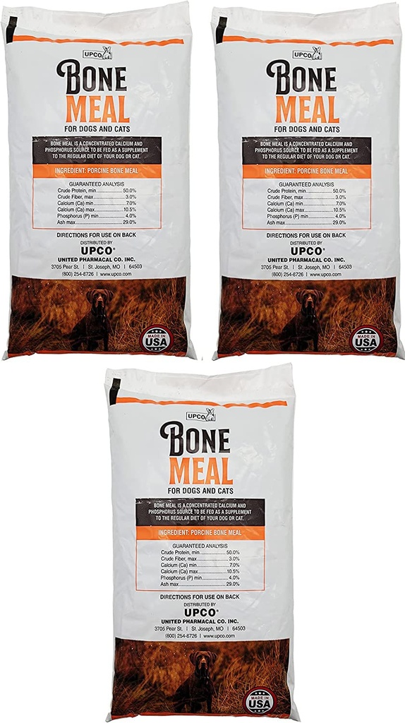 Bone Meal Polvere per cani e gatti 3 Pack Totale 3 Pounds da Upco Made in USA