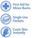 Globe First Aid Burn Gel con Aloe 0.9g Packets, (Box of 144) Advanced First Aid Gel for Temporary Relief of Minor Burns, Cuts, and Scrapes