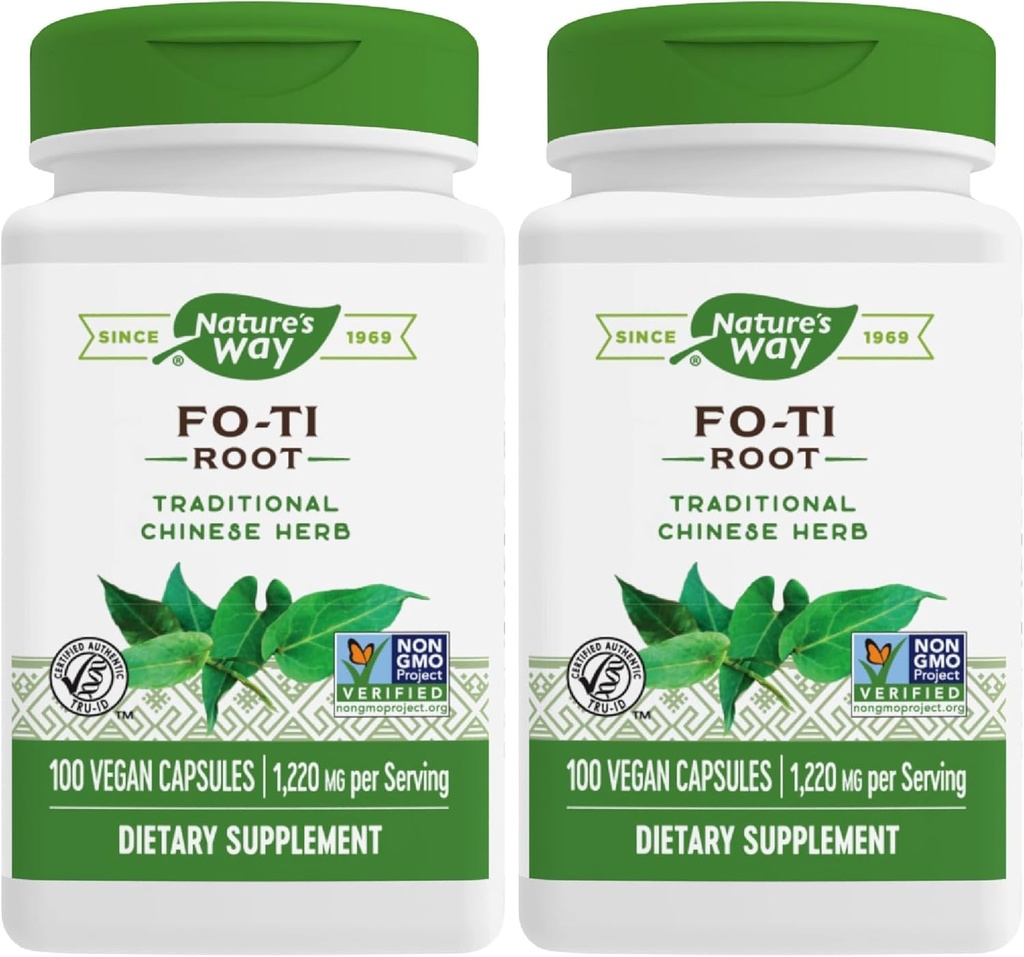 Natural's Way Fo-Ti Root, Herb cinese tradizionale, 1,220 mg per Serving, 100 capsule (Pack of 2)