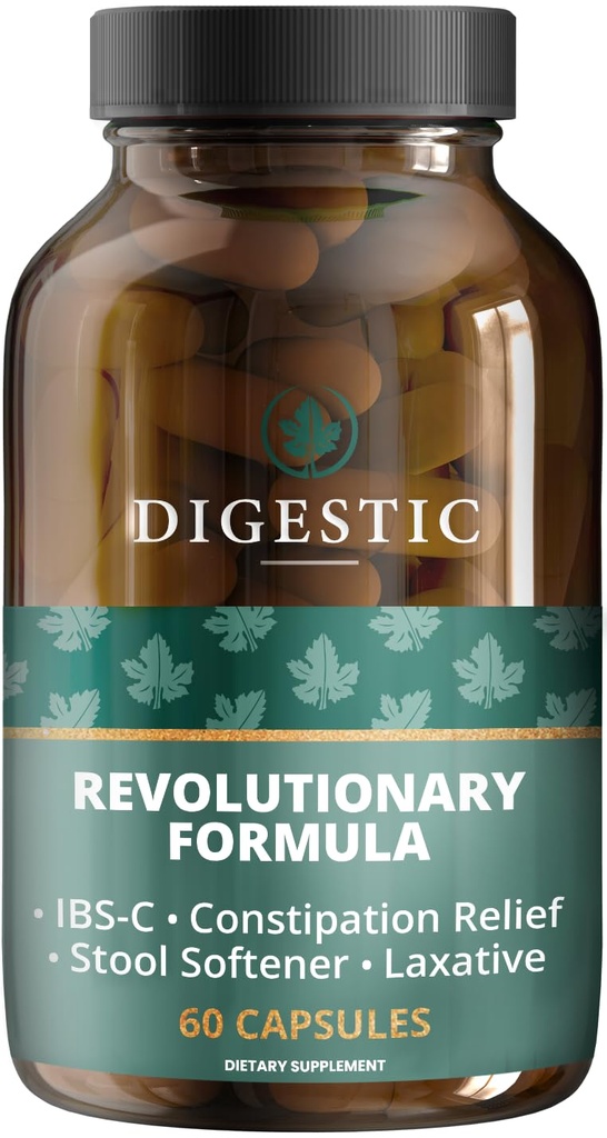 Digestico - Lassativo per il sollievo dalla costipazione, Ammortizzatore per IBS Severe e forte costipazione 100% naturale - 60 capsule - Pulizie del colon, Detox Cleanse, Gas e Bloating Stomach Relief per gli adulti
