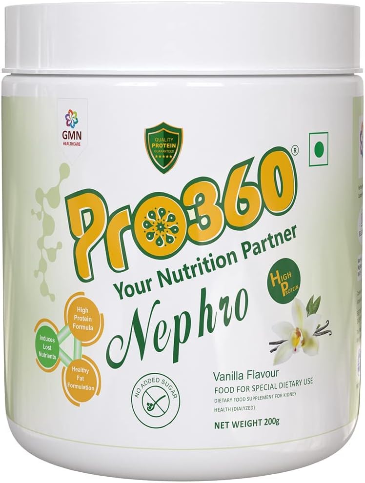 Nepeta Nephro Protein Dialysis Cura Supplemento nutrizionale Polvere L-Carnitina per la salute renale – Non Aggiunto Zucchero, Vanilla Flavour 200g