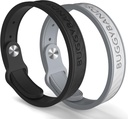 Bracciali respinti in zanzara, 2 confezioni in silicone elastico con bande di segnalazione DEET Free, Natural & impermeabili per bambini e adulti, protezione da viaggio all'aperto (Black&Grey)