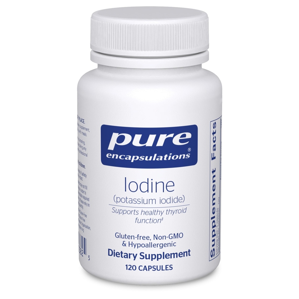 Pure Encapsulations Iodine - Supplemento al supporto La tiroide & Aiuto Mantenere il metabolismo cellulare sano - con l'Iodido di potassio Premium - 120 capsule