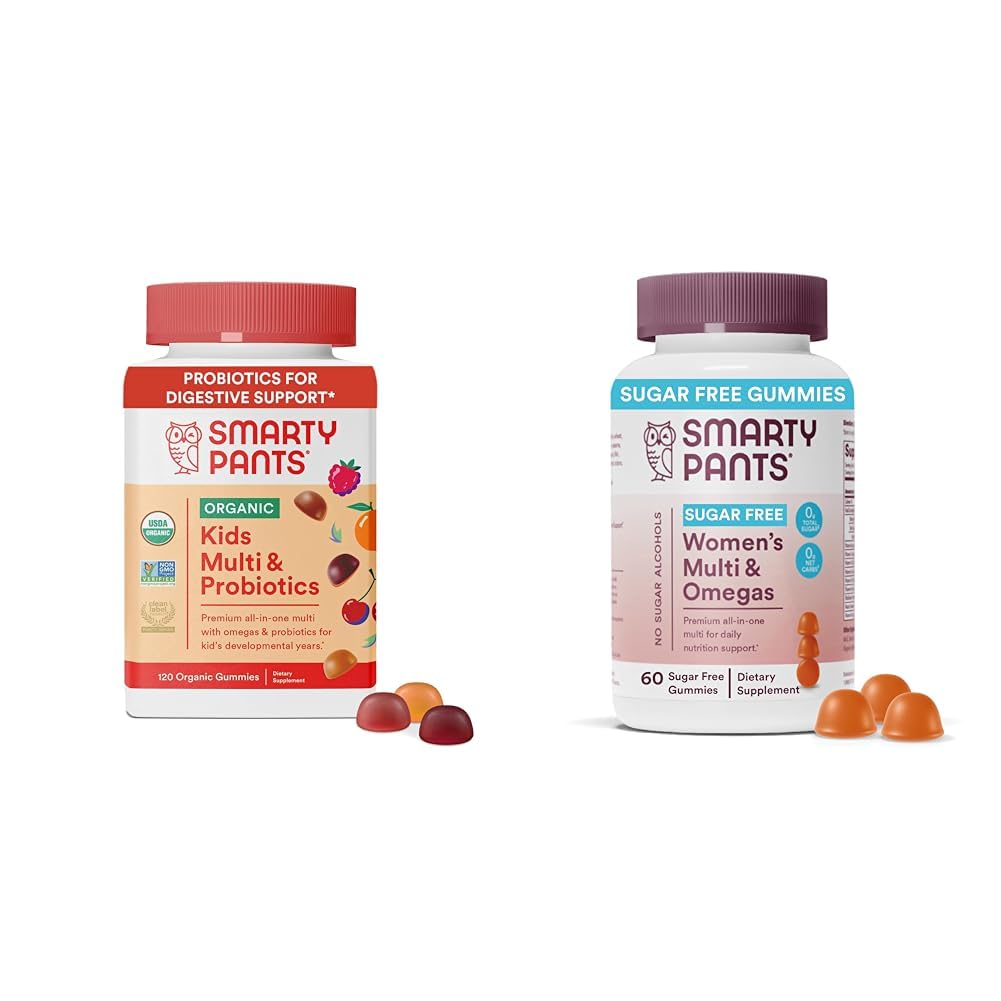 SmartyPants Kids Multivitamin Gummies 120 Conte e donne Multivitaminici 60 Conte Bundle