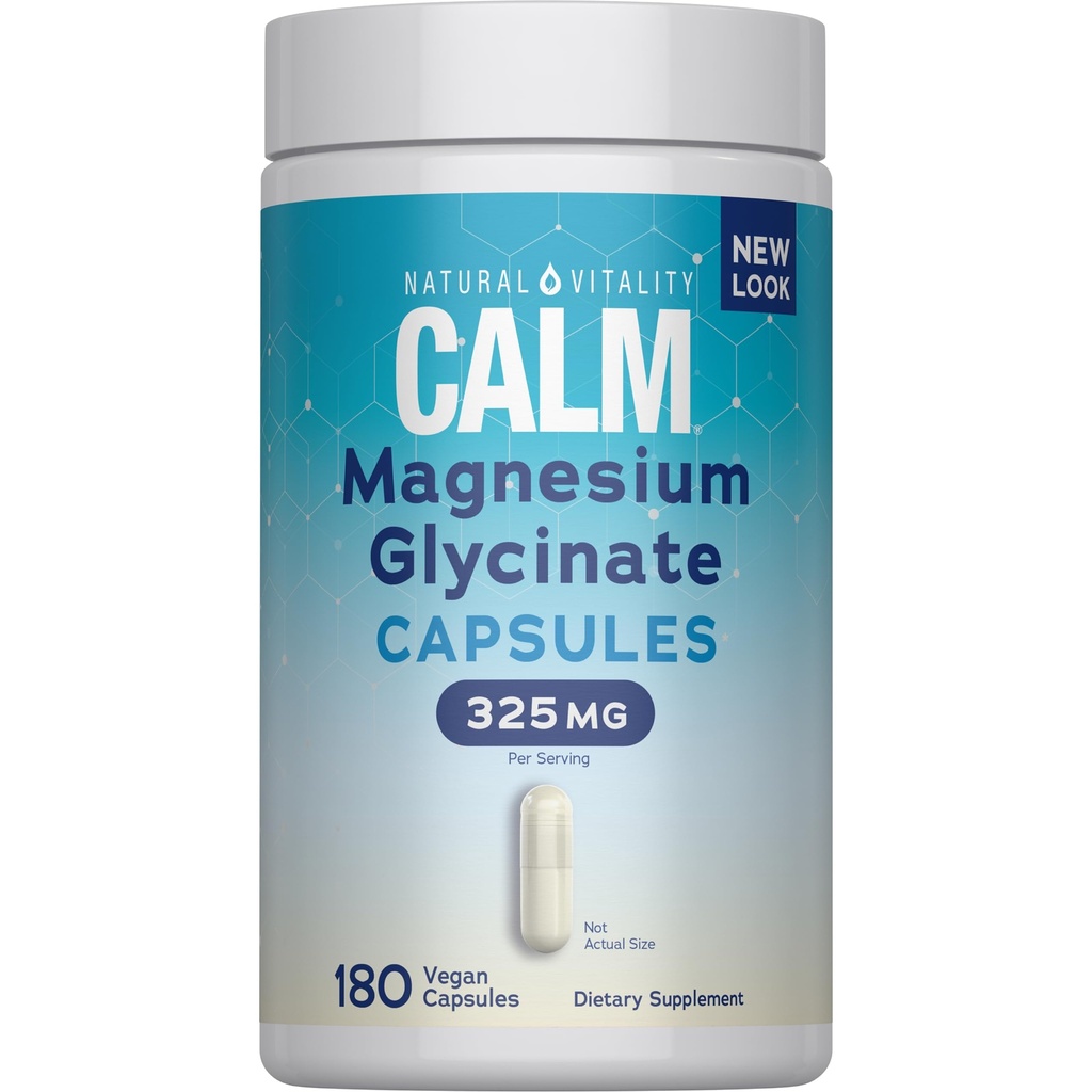 Naturale Vitalità Calma, Magnesio Glycinate Supporta Bone, Muscolo, Cuore, & Nerve Salute, Non OGM, Vegan, Gluten Free 180ct