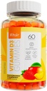 Khair Halal Vitamin D3 Gummies per Bone & Muscle Support - Non OGM, Gluten & Gelatin Free, Vegetariano, Halal-Certified, Natural Mango, Peach & Strawberry Flavors - 60 Gummies