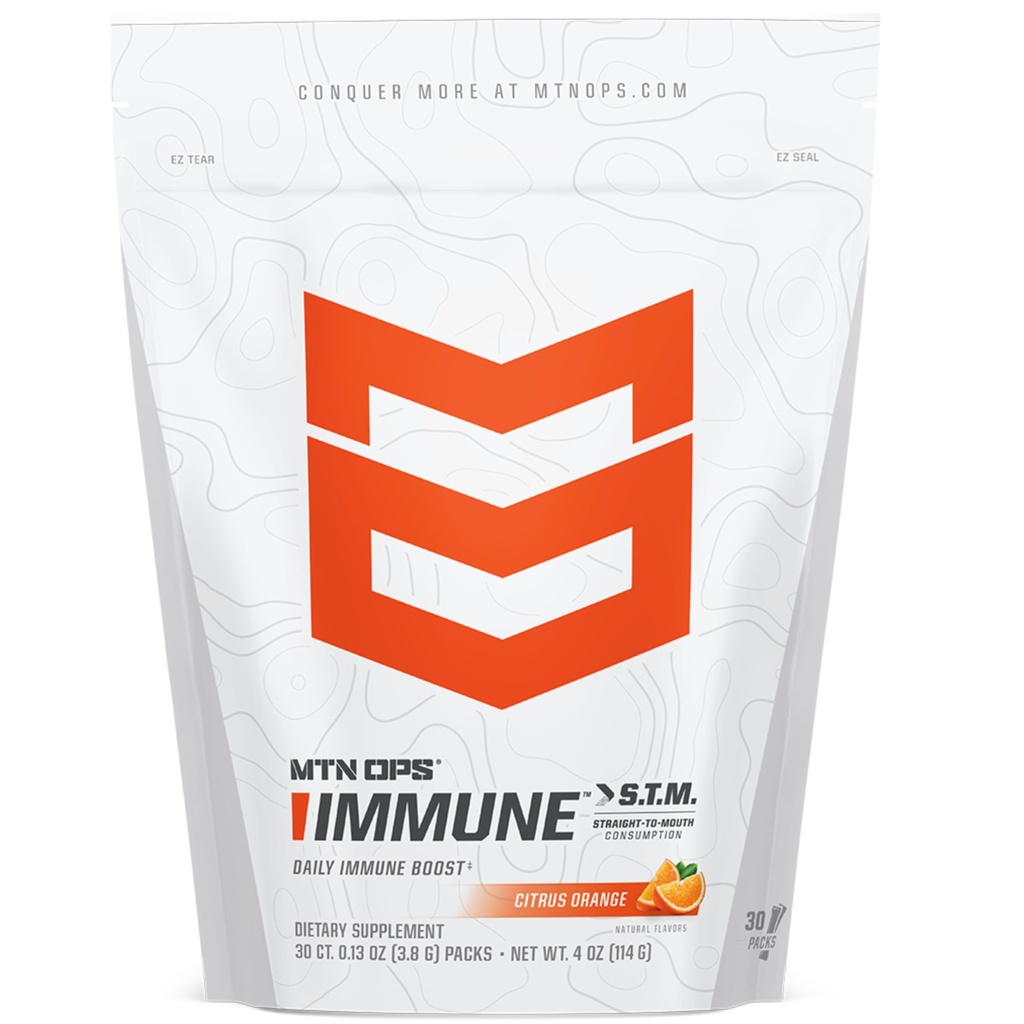 MTN OPS Immune STM Powder Drink Mix, Vitamina C, Vitamina D, Zinc & Antiossidanti per Supporto Immune giornaliero, Idratazione & Benessere, 30 Serve, Citrus Flavor