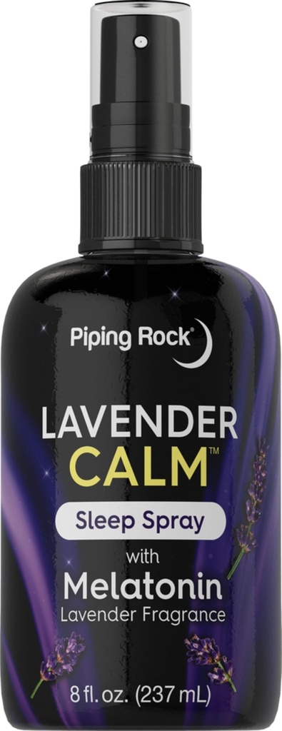 Piping Rock Melatonin Sleep Spray per Adulti | 8 fl oz | con Melatonin & Lavender per cuscino, stanza e corpo | Nighttime Calm Mist