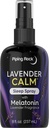 Piping Rock Melatonin Sleep Spray per Adulti | 8 fl oz | con Melatonin & Lavender per cuscino, stanza e corpo | Nighttime Calm Mist