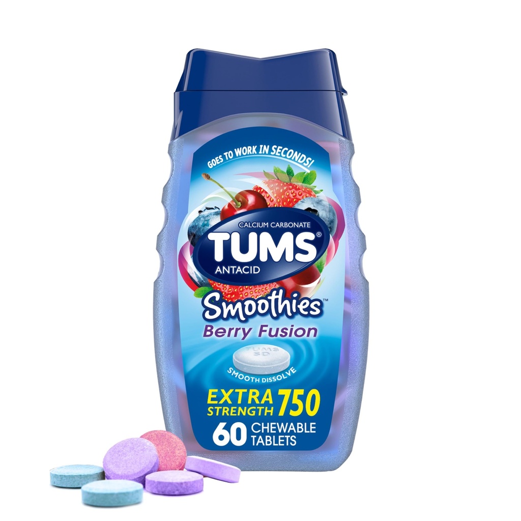 Tavole di Fusione di Berry di Smoothies Antacid di TUMS 60 Conte