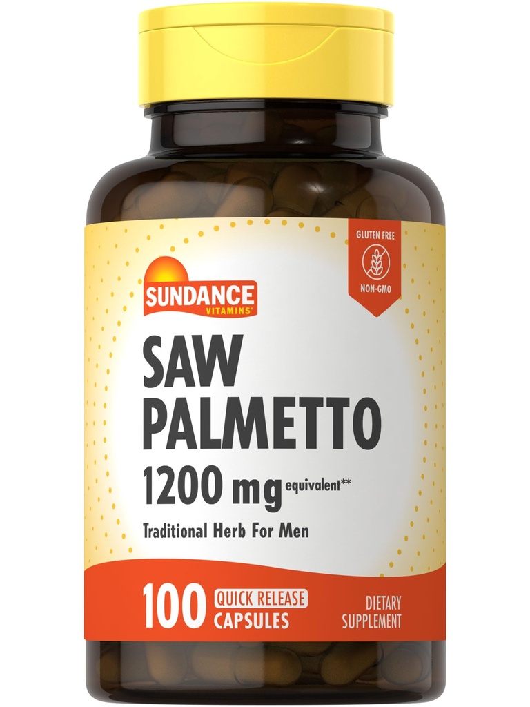 Sundance Saw Palmetto per gli uomini | 100 capsule di rilascio rapido | Non OGM & Gluten