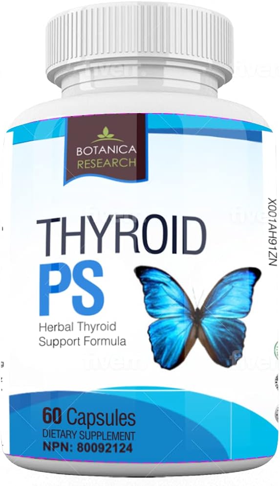 Integratore del complesso di sostegno della tiroide: tutto il sistema ghiandolare naturale: migliore messa a fuoco, concentrazione, aumento dell'energia dell'equilibrio dell'ormone di PS - 60 capsule di vitamina Veggie