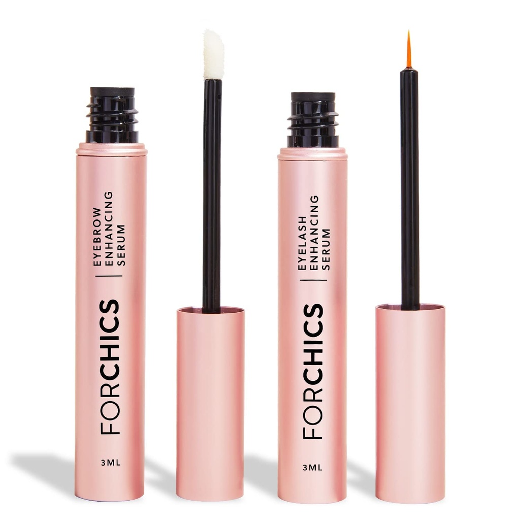 Lash & Brow Growth Bundle – Rialzo senza ormoni per ciglia più lunghe & Brows – Vegan, Natural & Gentle Serum Duo per 24/7 Nourishment & Rafforzamento [2x 0.10 fl. oz / 3ml]