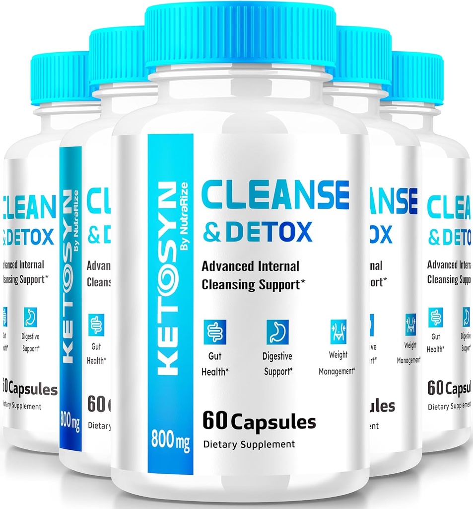 (5 Pack) Ketosyn Cleanse & Detox Capsule, Ketosyn Pills for Advanced Weight Loss, Maximum Strength Keto Blend Support Supplement, Keto Syn Internal Cleansing Pastillas Recensioni (300 Capsule)