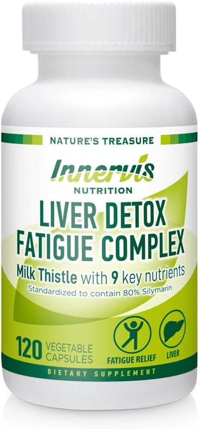 Detox & Energy Support – Cardo al latte + 9 ingredienti chiave, Metabolismo & Liver Health, 120 capsule di veg | Innervis Nutrition