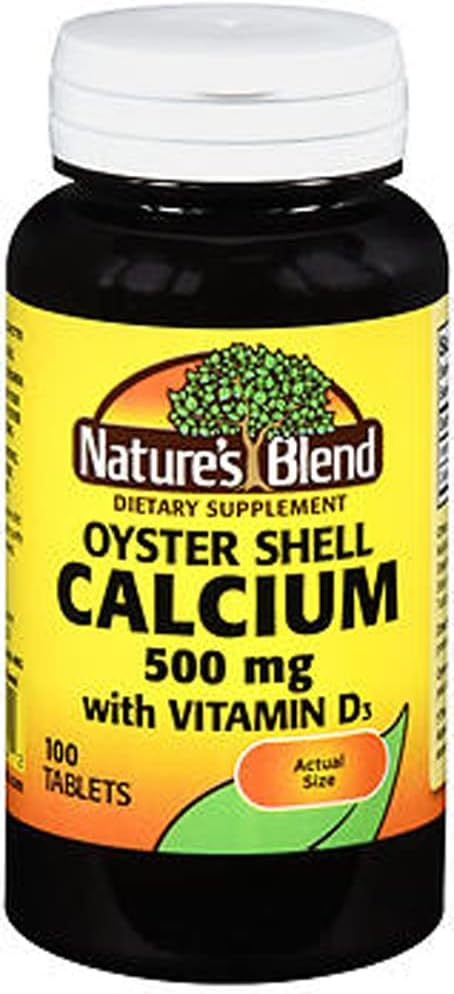 Miscela Oyster Shell Calcium 500mg con vitamina D3, 100 compresse (Pack of 3)