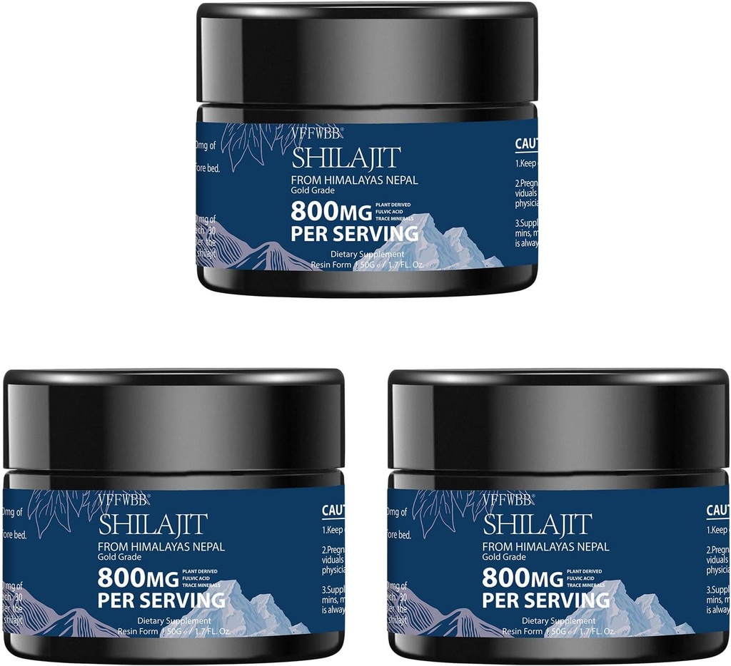 800mg Shilajit Pure Himalayan Organic Shilajit Resina-Gold Grade Shilajit per gli uomini e le donne con 85+ Trace Minerals & Fulvic Acid-100% Natural Shilajit Supplement per l'energia e il supporto immunitario -50 Grammi