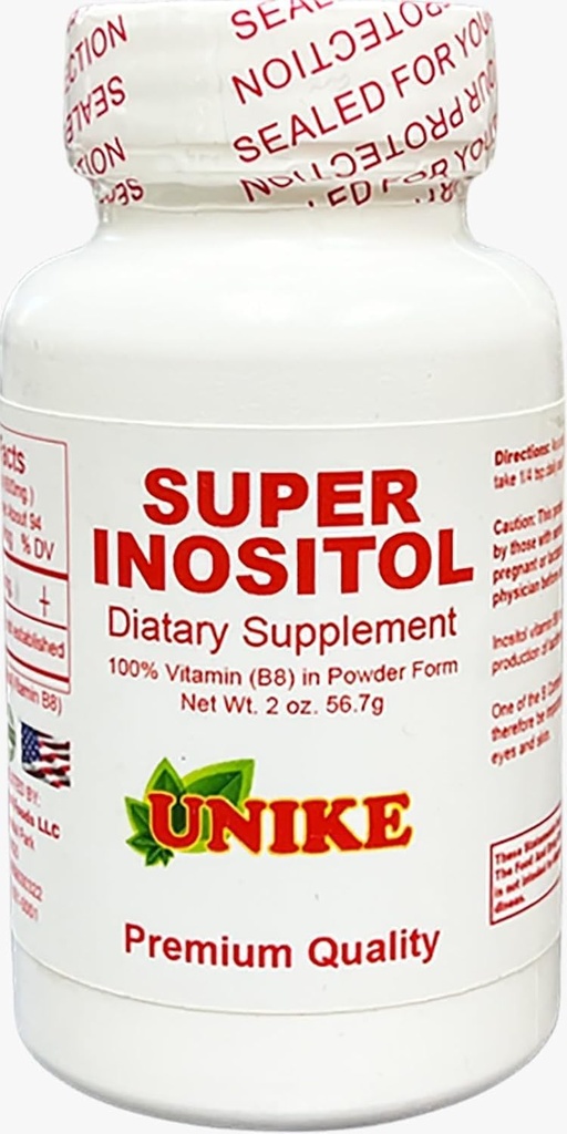 Super Inositol Integratore alimentare| Inositol (Vitamina B8) Polvere per equilibrio ormonale, fertilità e supporto ovarico| Gluten Free, Vegan 2 Oz (Pack of 1)